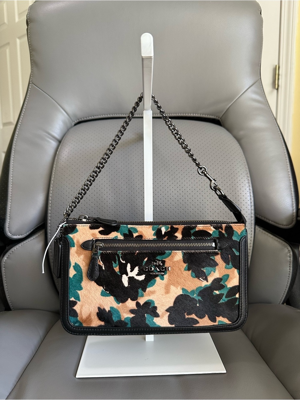COACH Nolita 24 Floral Print Calf Hair Mini Bag J1681-58412E, VGUC
